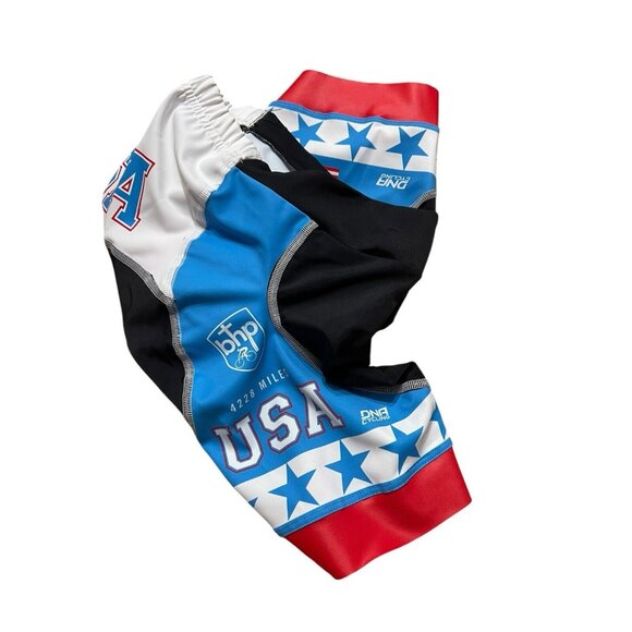 DNA Cycling Shorts Size Small S USA Flag Stars Blue Padded Made In Italy - Picture 2 of 9